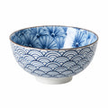 Ciotola 20 cm in ceramica bianco blu per servire stile decorativo