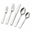 Set posate 5 pezzi in acciaio inox argento stile moderno