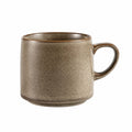 Tazza cilindrica 350 ml in ceramica marrone con manico stile rustico
