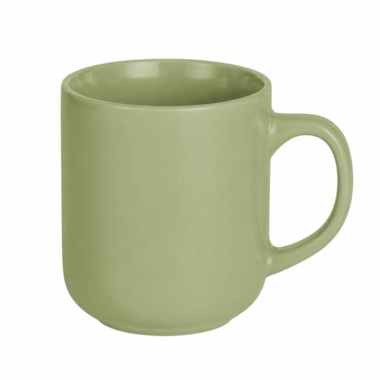 Tazza 350 ml in ceramica verde con manico - design minimalista